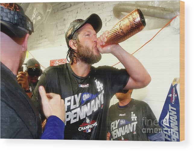 Championship Wood Print featuring the photograph Clayton Kershaw by Jamie Squire