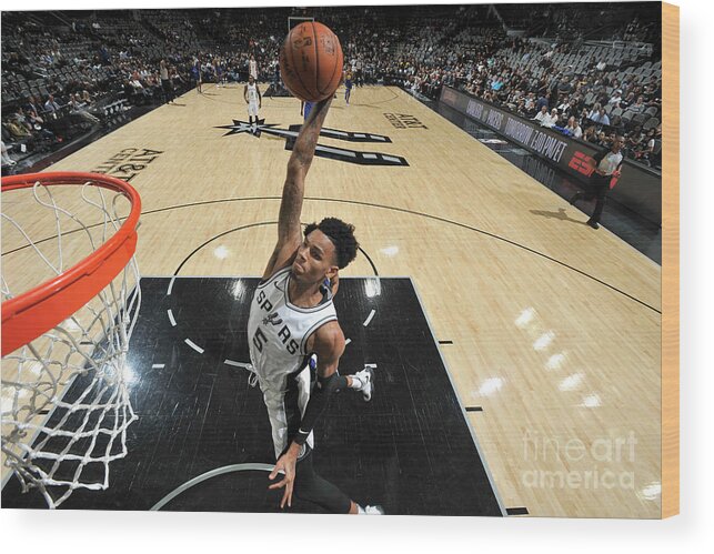 Dejounte Murray Wood Print featuring the photograph Dejounte Murray #5 by Mark Sobhani