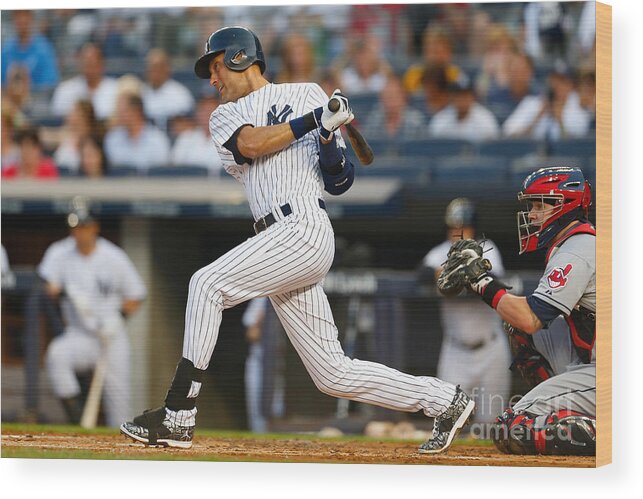 People Wood Print featuring the photograph Derek Jeter by Mike Stobe