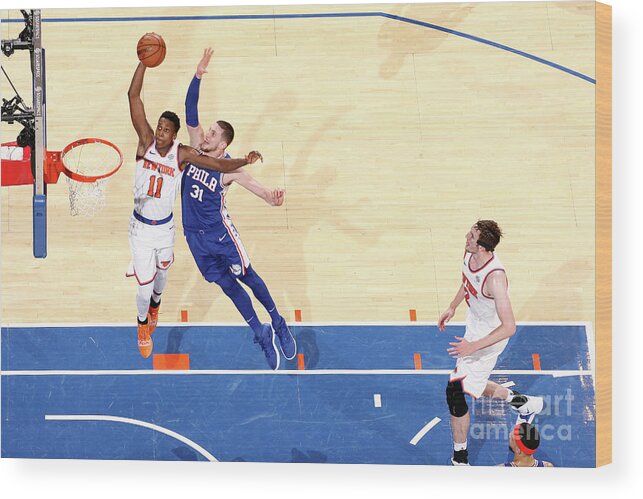 Nba Pro Basketball Wood Print featuring the photograph Frank Ntilikina by Nathaniel S. Butler
