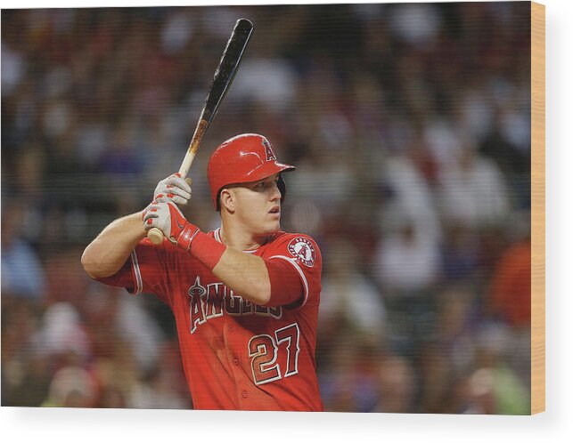 People Wood Print featuring the photograph Mike Trout by Christian Petersen