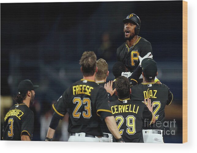 People Wood Print featuring the photograph Starling Marte by Justin K. Aller