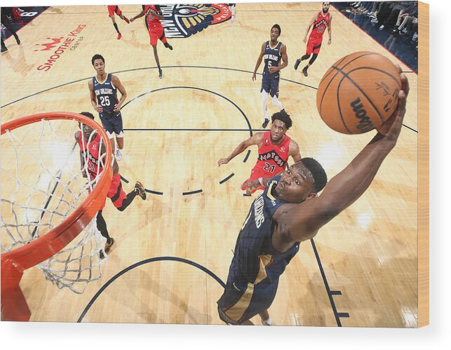 Zion Williamson Wood Print featuring the photograph Zion Williamson by Ned Dishman