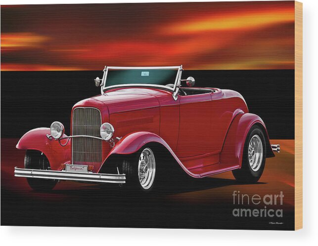 1932 Ford Roadster Wood Print featuring the photograph 1932 Ford Roadster #52 by Dave Koontz