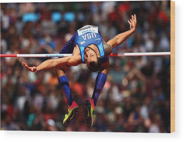Men's High Jump Wood Print featuring the photograph 16th IAAF World Athletics Championships London 2017 - Day Eight #53 by Michael Steele