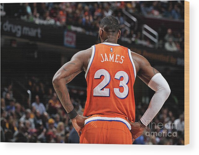 Lebron James Wood Print featuring the photograph Lebron James #54 by David Liam Kyle