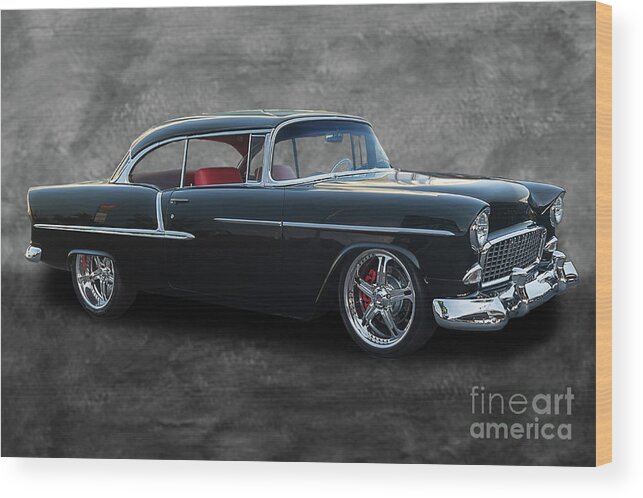 Chef Wood Print featuring the digital art 55 Chev by Jim Hatch
