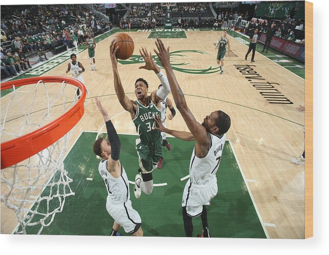 Playoffs Wood Print featuring the photograph Giannis Antetokounmpo by Gary Dineen