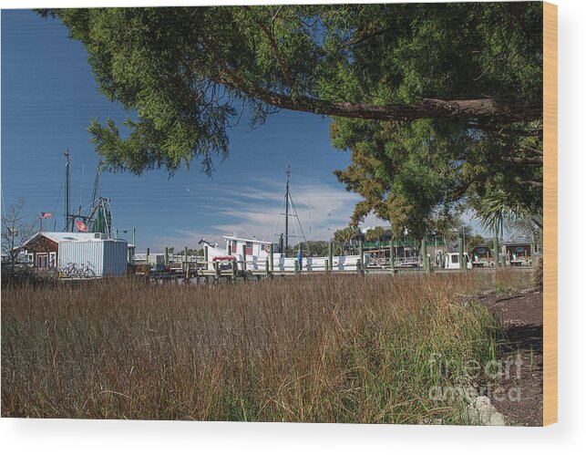 Shem Creek Wood Print featuring the photograph River Reaches the Sea - Shem Creek by Dale Powell