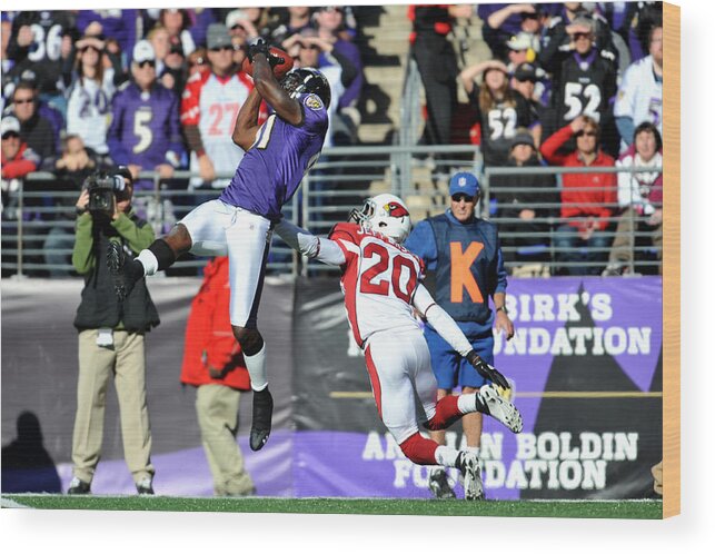 Arizona Cardinals Wood Print featuring the photograph Arizona Cardinals v Baltimore Ravens #6 by Larry French