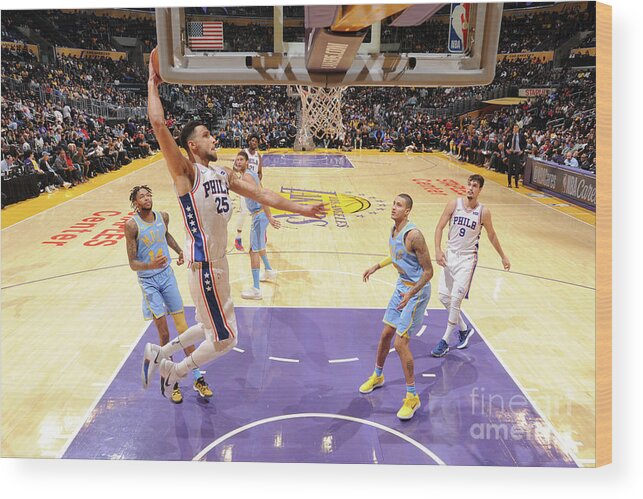 Nba Pro Basketball Wood Print featuring the photograph Ben Simmons by Andrew D. Bernstein