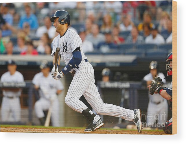 People Wood Print featuring the photograph Derek Jeter by Mike Stobe