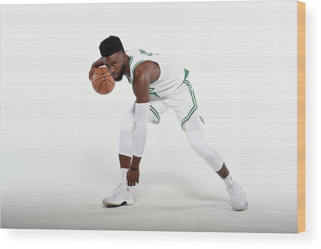 Media Day Wood Print featuring the photograph Jaylen Brown by Brian Babineau