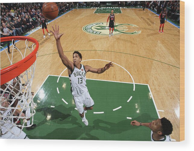 Nba Pro Basketball Wood Print featuring the photograph Malcolm Brogdon by Gary Dineen