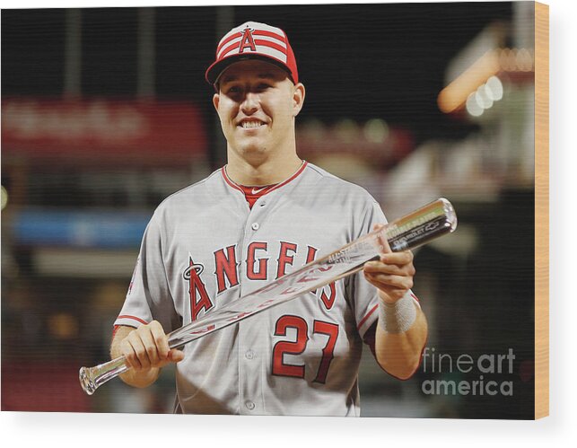 Great American Ball Park Wood Print featuring the photograph Mike Trout by Rob Carr