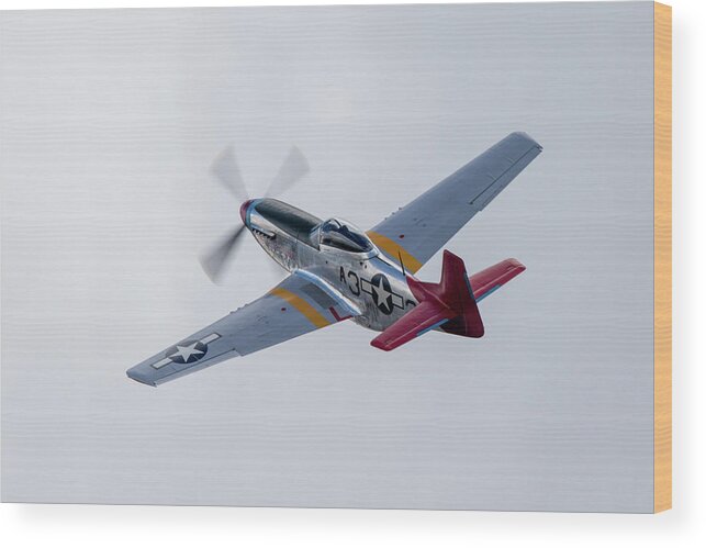P51 Mustang Wood Print featuring the digital art P51 Mustang Tall In The Saddle #6 by Airpower Art