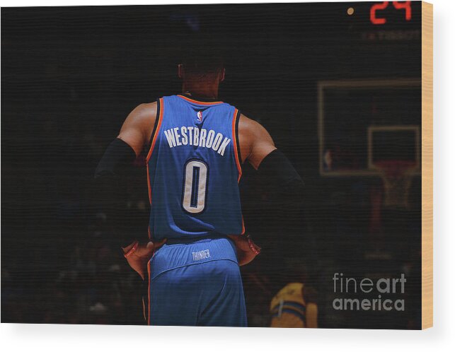 Russell Westbrook Wood Print featuring the photograph Russell Westbrook by Bart Young