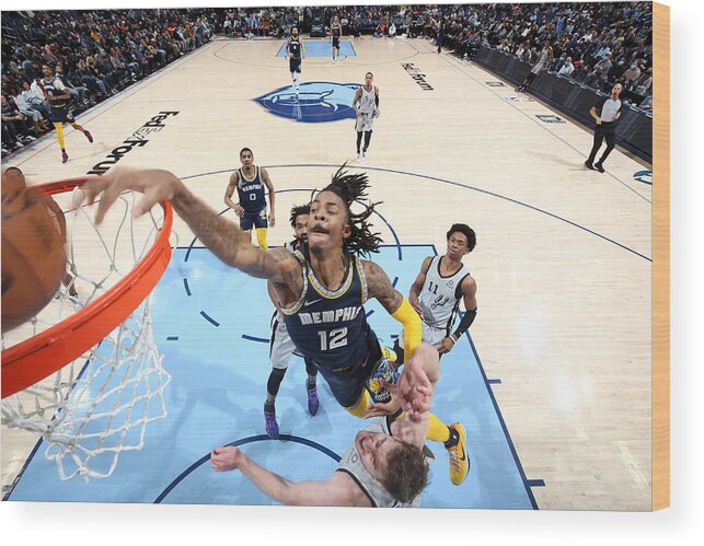 Nba Pro Basketball Wood Print featuring the photograph San Antonio Spurs v Memphis Grizzlies by Joe Murphy
