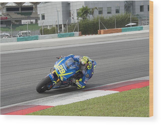 People Wood Print featuring the photograph MotoGP Tests In Sepang #69 by Mirco Lazzari gp
