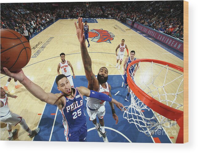 Sports Ball Wood Print featuring the photograph Ben Simmons by Nathaniel S. Butler