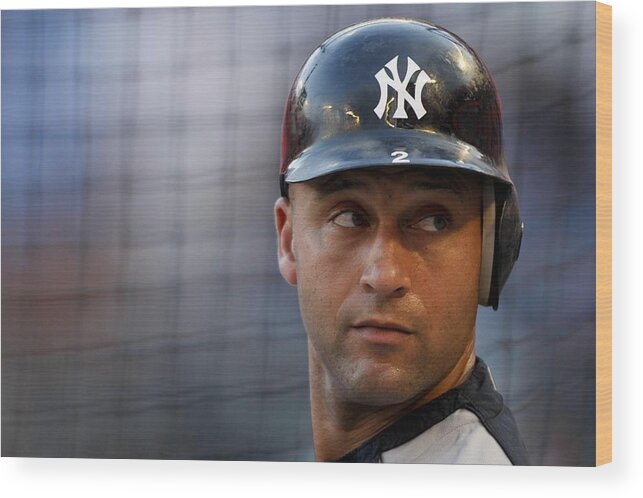 People Wood Print featuring the photograph Derek Jeter #7 by Ronald C. Modra/sports Imagery