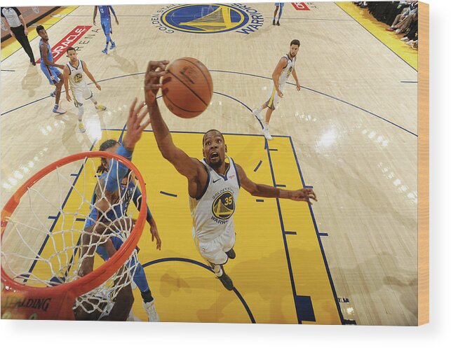 Kevin Durant Wood Print featuring the photograph Kevin Durant #7 by Andrew D. Bernstein