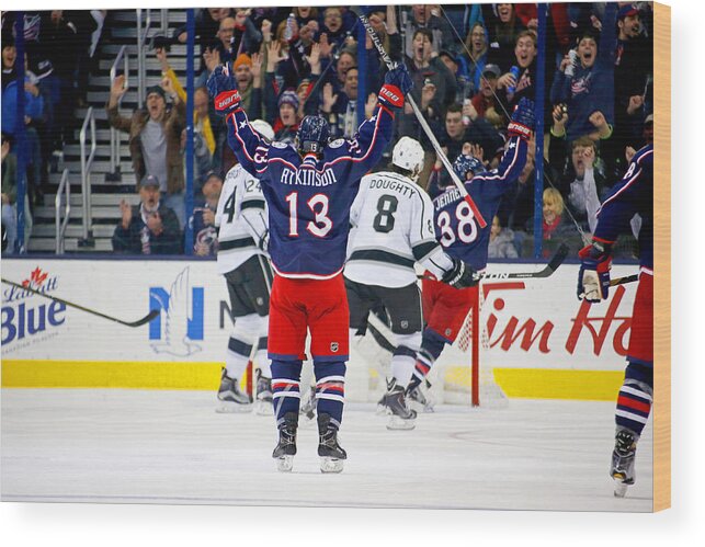 People Wood Print featuring the photograph Los Angeles Kings v Columbus Blue Jackets #7 by Kirk Irwin