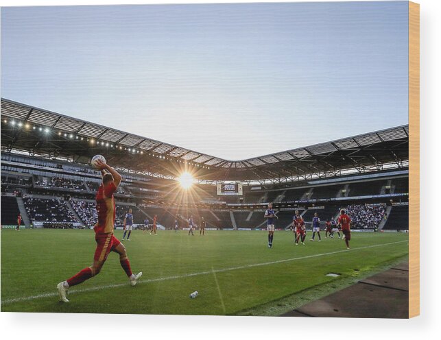 England Wood Print featuring the photograph Milton Keynes Dons v Ipswich Town - Pre Season Friendly #7 by Catherine Ivill