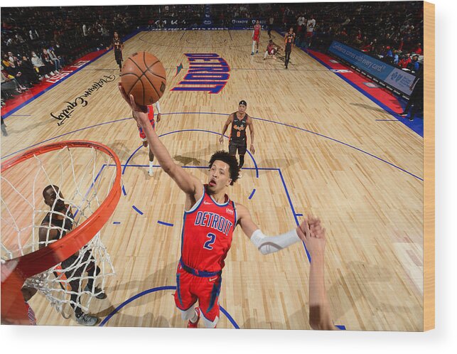 Nba Pro Basketball Wood Print featuring the photograph Orlando Magic v Detroit Pistons by Chris Schwegler