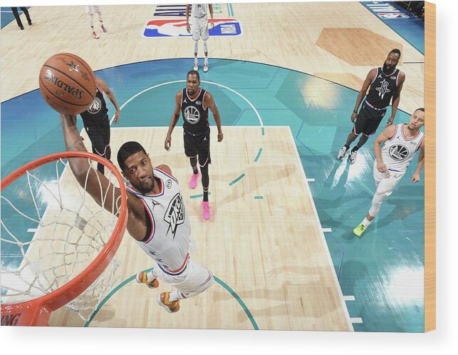 Nba Pro Basketball Wood Print featuring the photograph Paul George by Andrew D. Bernstein
