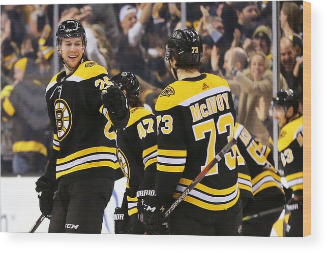 Shooting At Goal Wood Print featuring the photograph Winnipeg Jets v Boston Bruins #7 by Maddie Meyer