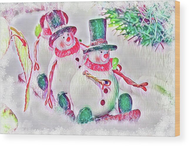Christmas Wood Print featuring the digital art Christmas Card #8 by Elaine Berger
