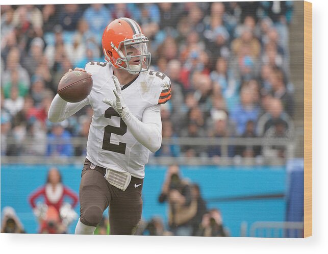 Carolina Panthers Wood Print featuring the photograph Cleveland Browns v Carolina Panthers #8 by Grant Halverson