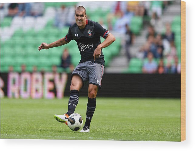People Wood Print featuring the photograph FC Groningen v FC Southampton - Friendly Match #8 by Christof Koepsel