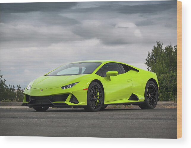 Lamborghini Wood Print featuring the photograph #Lamborghini #Huracan #Evo #Print #8 by ItzKirb Photography