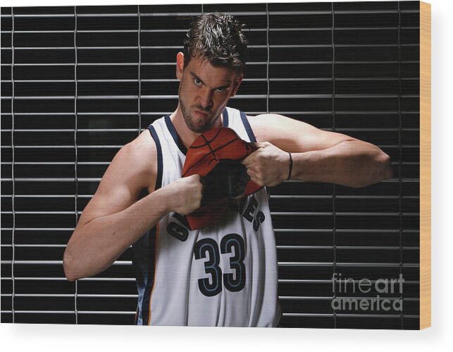 Media Day Wood Print featuring the photograph Marc Gasol #8 by Joe Murphy