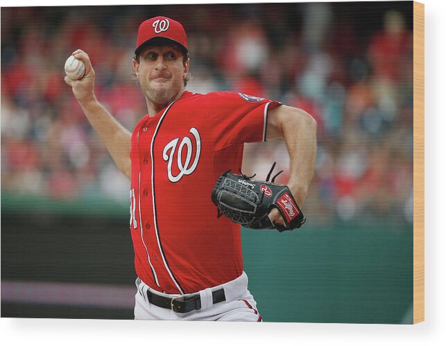 People Wood Print featuring the photograph Max Scherzer #8 by Rob Carr