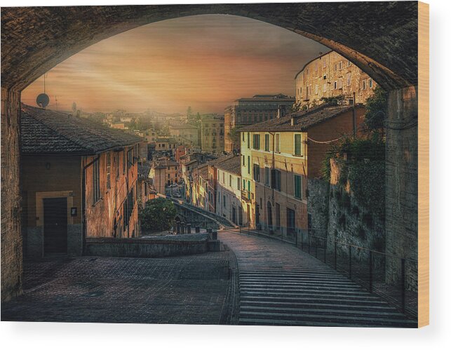 City Wood Print featuring the photograph PERUGIA, 1st Place Winner Competition by Joana Kruse