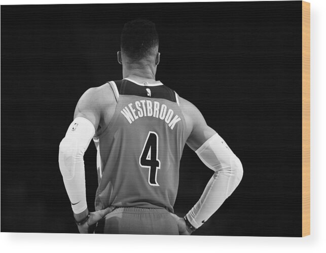 Nba Pro Basketball Wood Print featuring the photograph Russell Westbrook by Garrett Ellwood