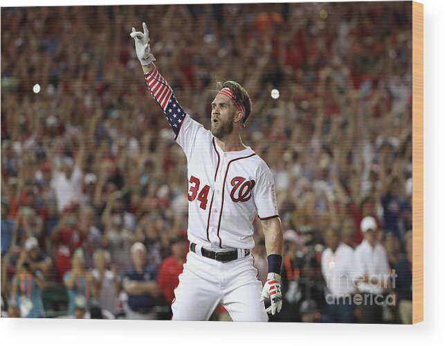 Three Quarter Length Wood Print featuring the photograph Bryce Harper by Patrick Smith