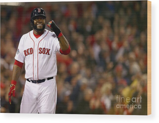 Playoffs Wood Print featuring the photograph David Ortiz #9 by Elsa