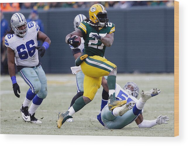 Green Bay Wood Print featuring the photograph Divisional Playoffs - Dallas Cowboys v Green Bay Packers #9 by Mike McGinnis