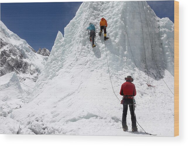 Mid Adult Wood Print featuring the photograph Everest Mountaineers - Nepal #9 by Jason Maehl