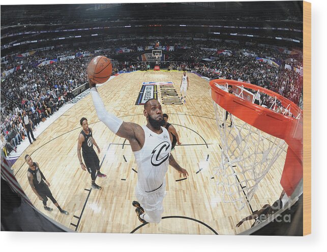 Nba Pro Basketball Wood Print featuring the photograph Lebron James by Andrew D. Bernstein