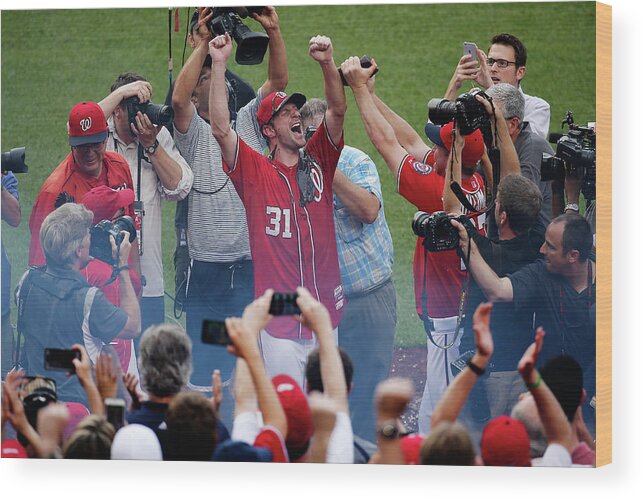 People Wood Print featuring the photograph Max Scherzer #9 by Rob Carr