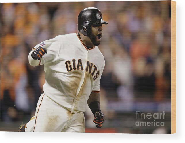 Playoffs Wood Print featuring the photograph Pablo Sandoval #9 by Ezra Shaw