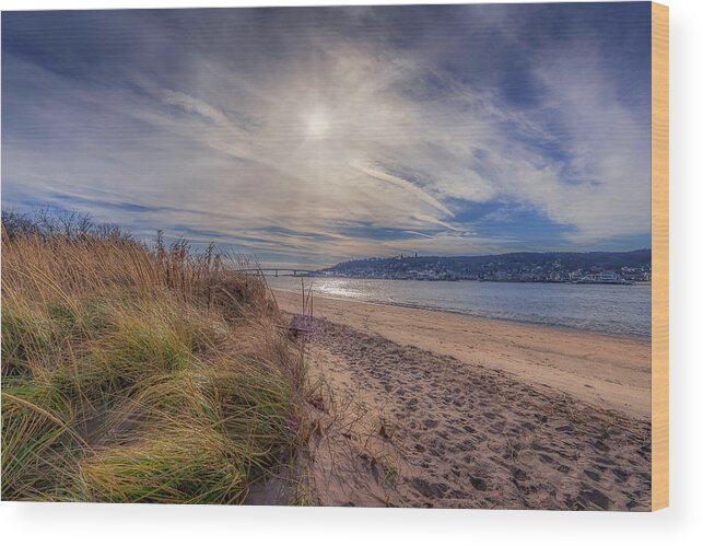 Shrewsbury River Wood Print featuring the photograph A Beautiful Day at Sandy Hook by Penny Polakoff