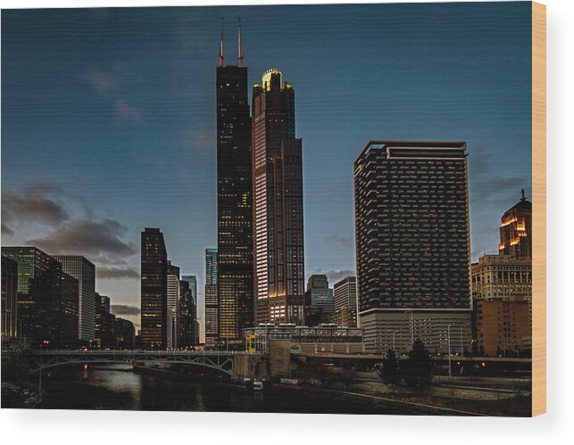 Chicago Wood Print featuring the photograph A different view of Willis Tower in Chicago by Sven Brogren