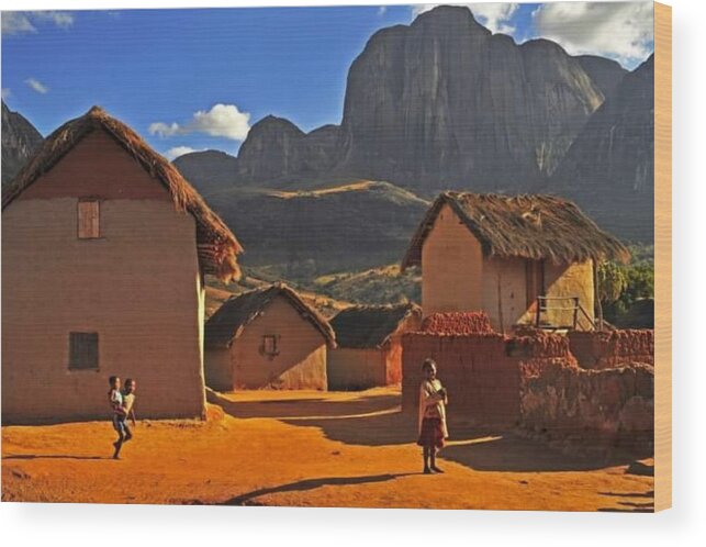 All Wood Print featuring the digital art A Dwelling in Baobab Alley in Madagascar KN2 by Art Inspirity