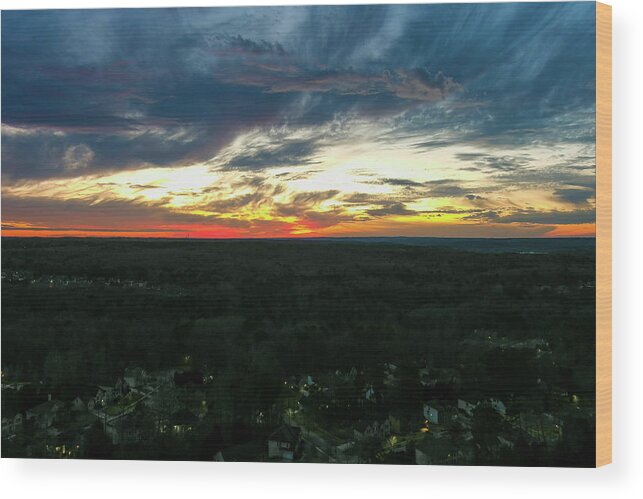 Sunset Wood Print featuring the photograph A Glorious Sunset Over Georgia by Marcus Jones